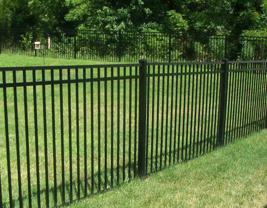 [200 Feet Of Fence] 5' Tall Black Ornamental Aluminum Flat Top Complete Fence Package