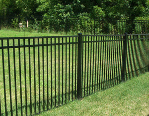 [150 Feet Of Fence] 6' Tall Black Ornamental Aluminum Flat Top Complete Fence Package