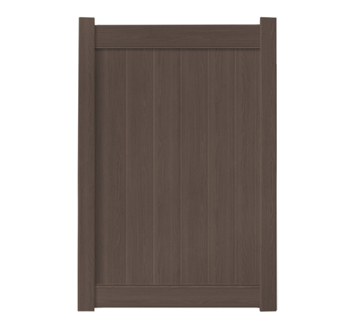 4' x 6' Chestnut Brown Single Swing Vinyl Gate (AFC-025si)