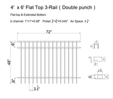 [150 Feet Of Fence] 4' Tall Black Ornamental Aluminum Flat Top Complete Fence Package