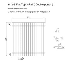 [200 Feet Of Fence] 6' Tall Black Ornamental Aluminum Flat Top Complete Fence Package