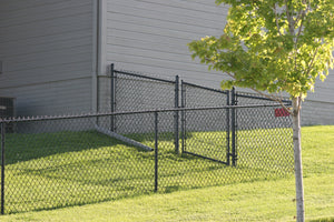 [150' Length] 5' Black Vinyl Chain Link Complete Fence Package