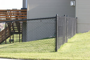 [75' Length] 6' Black Vinyl Chain Link Complete Fence Package