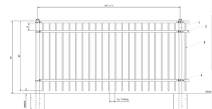 [250' Length] 4' Ornamental Flat Top Complete Fence Package