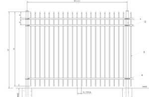 [100' Length] 6' Ornamental Spear Top Complete Fence Package