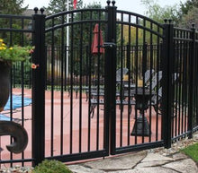16' Aluminum Ornamental Double Swing Gate - Flat Top Series A - Over Arch