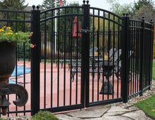 7' Aluminum Ornamental Double Swing Gate - Flat Top Series A - Over Arch