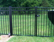 9' Aluminum Ornamental Single Swing Gate - Flat Top Series A - No Arch