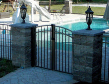 7' Aluminum Ornamental Double Swing Gate - Flat Top Series C - Over Arch