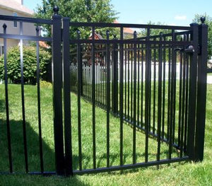 3-1/2' Aluminum Ornamental Single Swing Gate - Flat Top Series C - No Arch