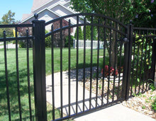 11' Aluminum Ornamental Single Swing Gate - Flat Top Series C - Over Arch