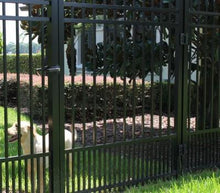 9' Aluminum Ornamental Single Swing Gate - Spear Top Series B - No Arch