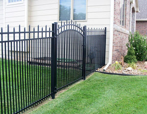 6' Aluminum Ornamental Single Swing Gate - Spear Top Series H - Over Arch