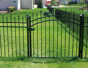 9' Aluminum Ornamental Single Swing Gate - Spear Top Series H - Over Arch