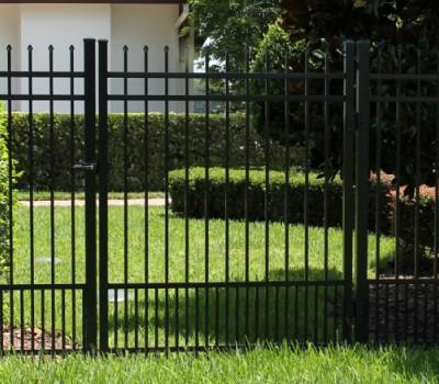 4' Aluminum Ornamental Single Swing Gate - Spear Top Series H - No Arch