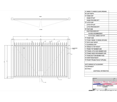 120" x 60" Spear Top Double Drive Gate