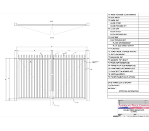 120" x 48" Spear Top Double Drive Gate